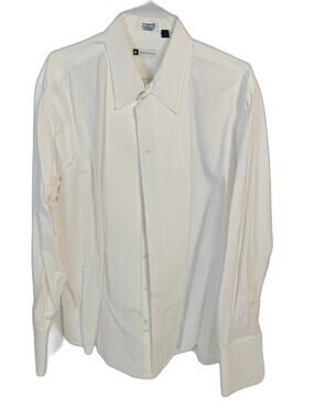 Bachrach Torino White Tuxedo Dress Shirt 18-36 French Cuff Pleated Front